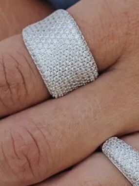 Celeste .925 Sterling Silver Wide Band Ring from KC Chic Designs  - Size 5